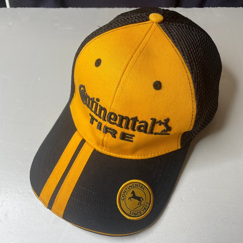 Continental‎ Tire Baseball Cap Yellow Black Mesh Logo Trucker Hat